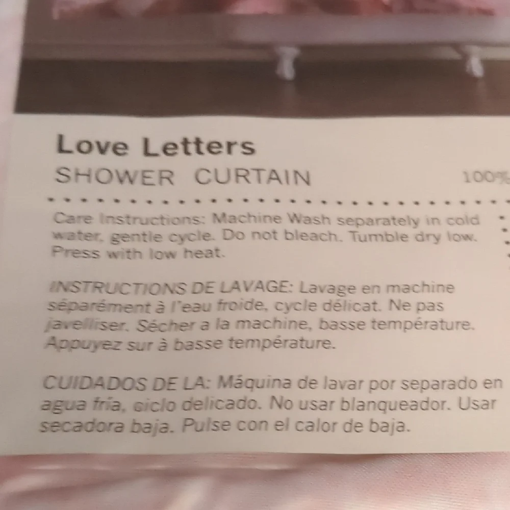 OneBellaCasa 'Love Letters' Shower Curtain
